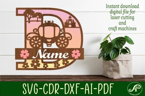 Download Princess Monogram Letter D SVG Cut File - Premium Resources