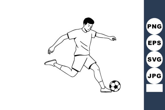 Download Male Soccer Player Kicking Ball Vector I - Soccer Collection