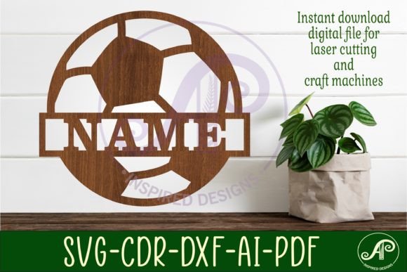Download Soccer Ball Name Sign Svg Laser Cut - Soccer Collection