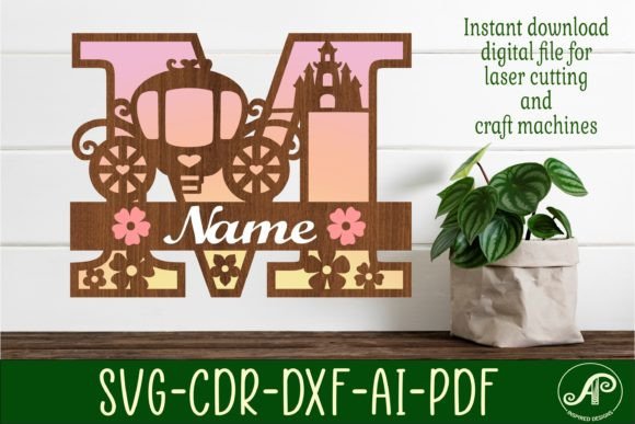 Download Princess Monogram Letter M SVG Cut File - Premium Resources