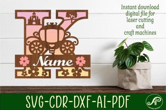 Download Princess Monogram Letter K SVG Cut File - Premium Resources