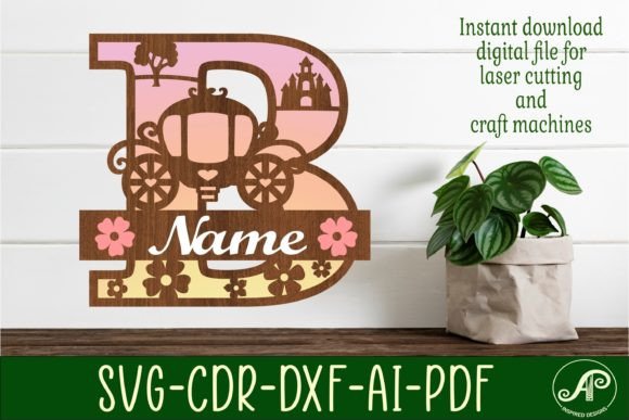Download Princess Monogram Letter B SVG Cut File - Premium Resources
