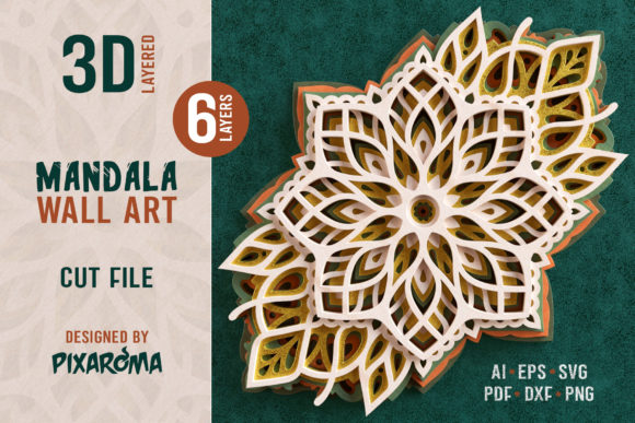 Download Layered 3D Mandala Wall Art Cut File - Mandala wall art Collection