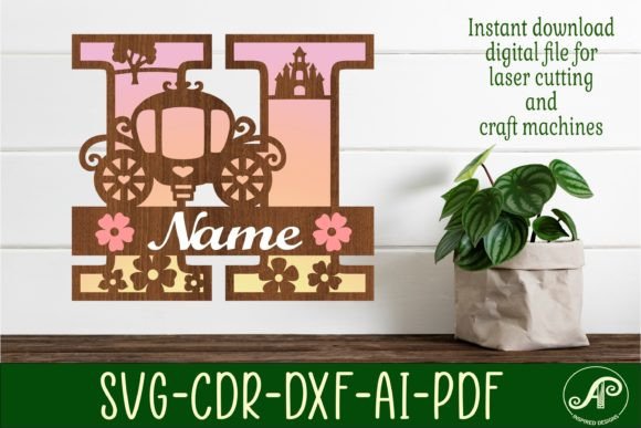 Download Princess Monogram Letter H SVG Cut File - Premium Resources