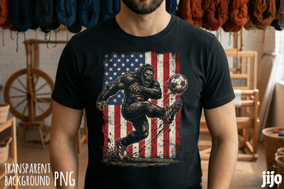 Download Patriotic Bigfoot Soccer Flag PNG - Soccer Collection