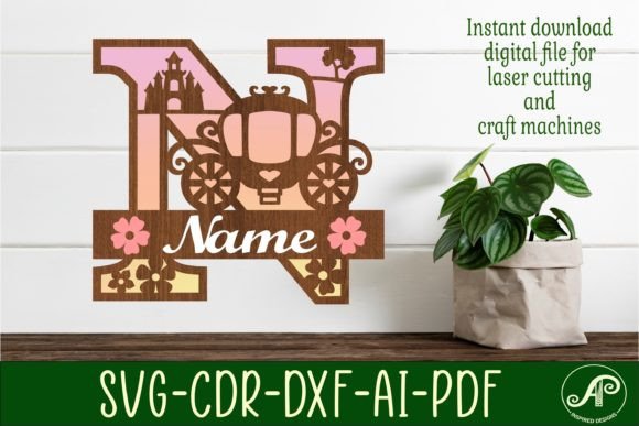 Download Princess Monogram Letter N SVG Cut File - Premium Resources