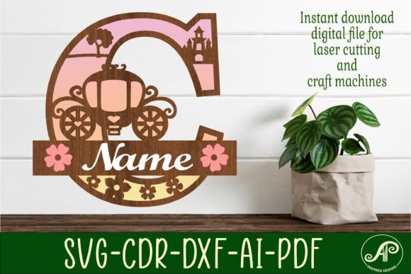 Download Princess Monogram Letter C SVG Cut File - Premium Resources
