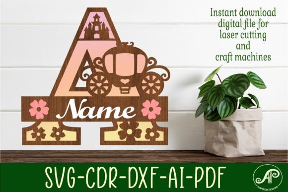 Download Princess Monogram Letter a SVG Cut File - Premium Bundle