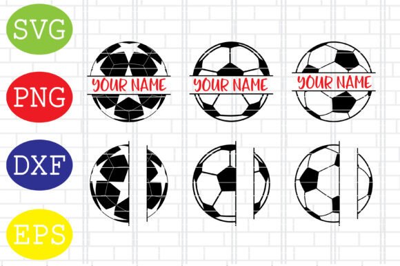 Download Split Soccer Ball, Soccer Name Here EPS - Soccer Collection