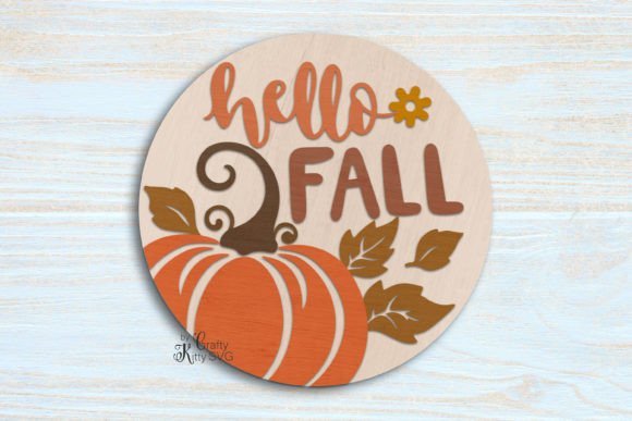 Download Hello Fall SVG, Round Door Hanger Sign - Hello fall svg Collection