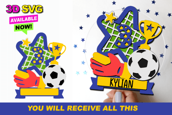 Download Soccer Cake Topper 3D SVG - Soccer Collection