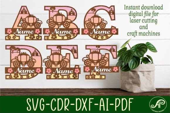 Download Princess Monogram Letter Bundle SVG - Premium Bundle