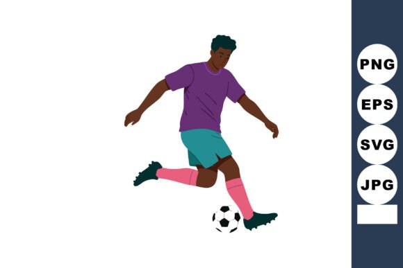 Download Male Soccer Player Kicking Ball in Purpl - Soccer Collection