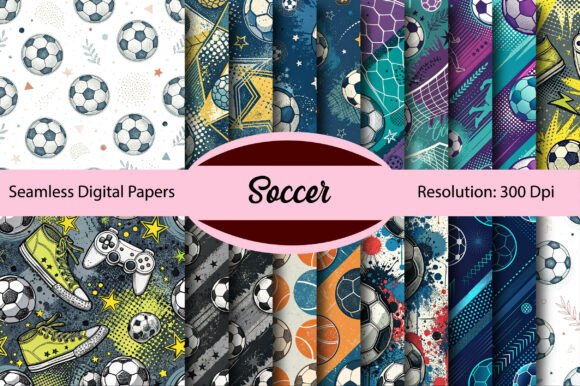 Download Soccer Seamless Digital Paper - Soccer Collection